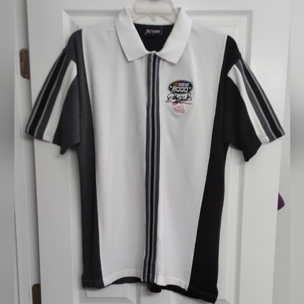 Vintage Dale Earnhardt 2000 White Multicolor Polo Short Sleeve Shirt Large